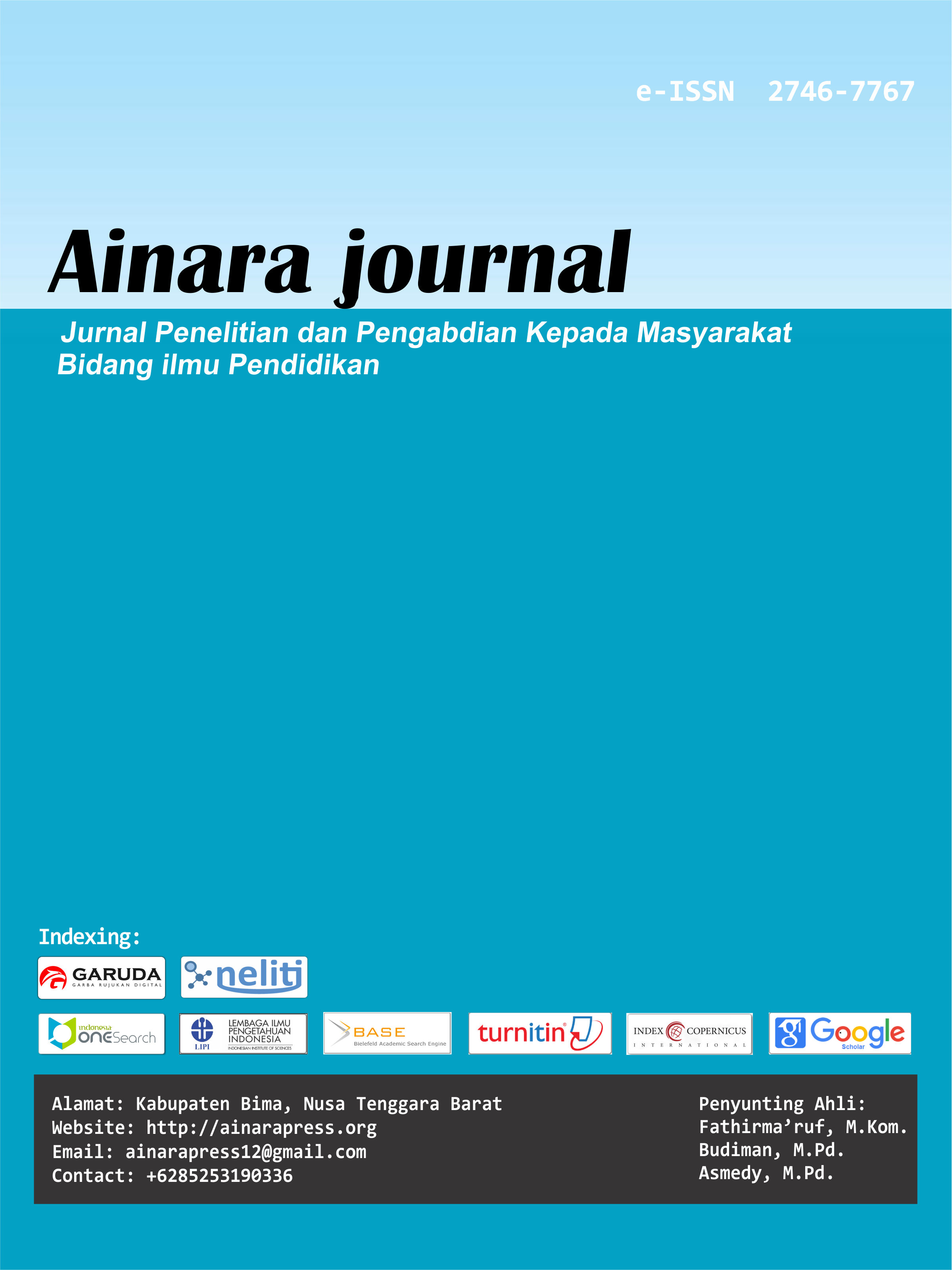 					View Vol. 2 No. 3 (2021): Ainara Journal (Jurnal Penelitian dan PKM Bidang Ilmu Pendidikan)
				